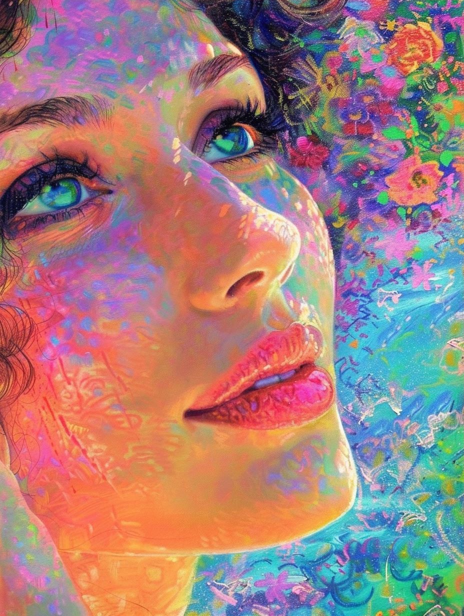 Prismatic Floral Fusion Portrait - Image 3