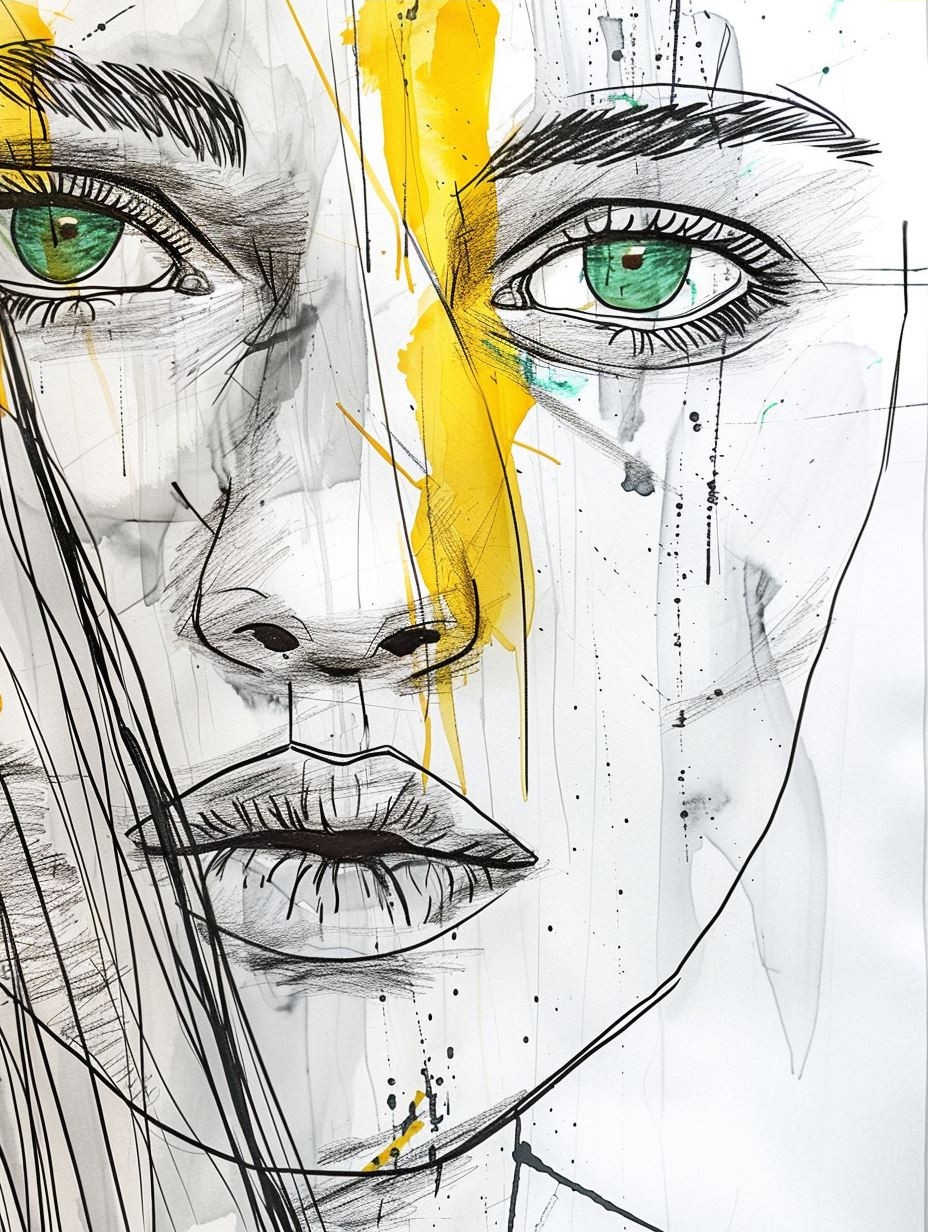 Fragmented Urban Portrait Sketch - Image 3