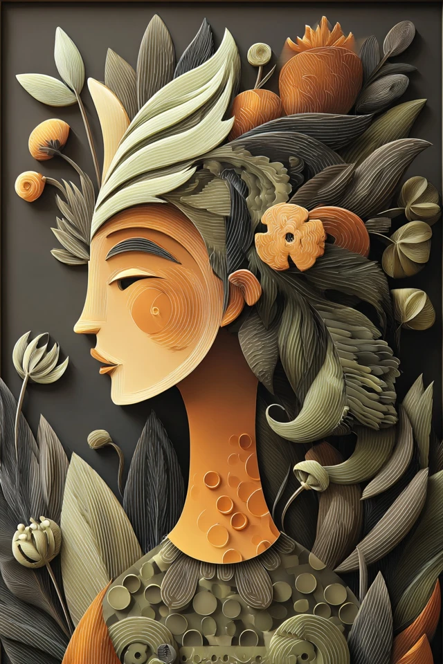 Paper Flora Portrait - Image 1