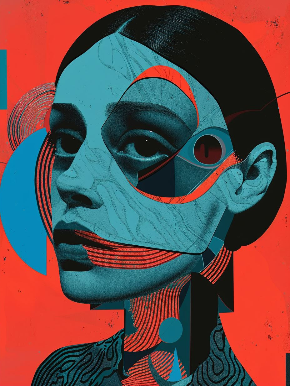 Neon Geometric Cyber Portrait - Image 2