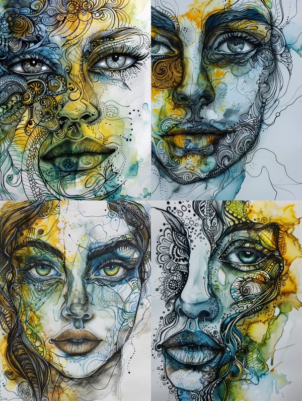 Intricate Psychedelic Portrait Study
