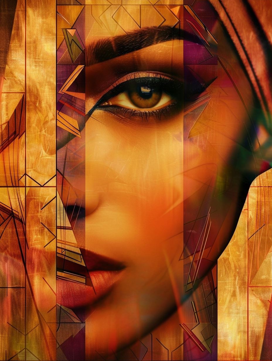 Golden Geometric Ethereal Portrait - Image 3