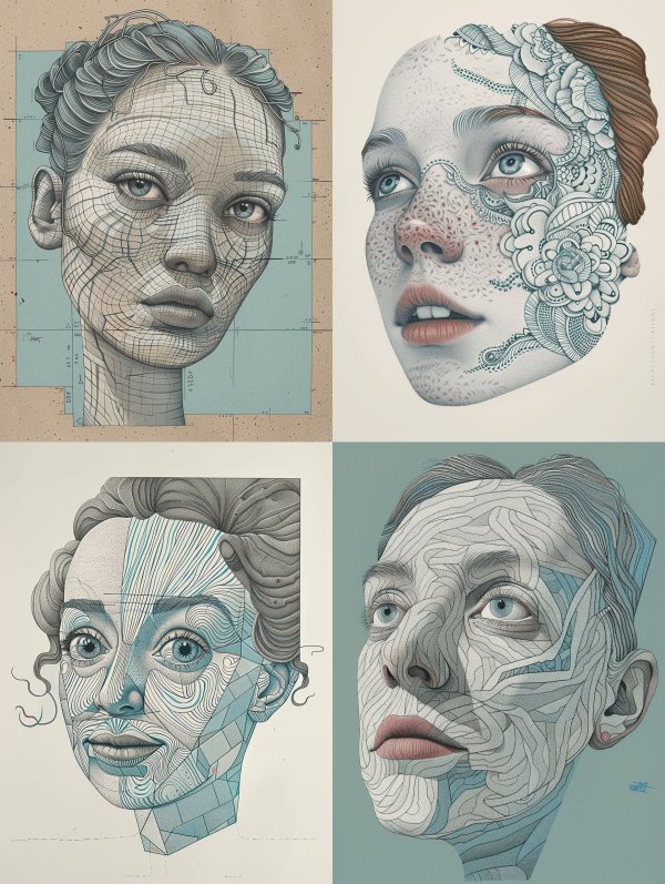Surrealist Anatomical Portrait Studies