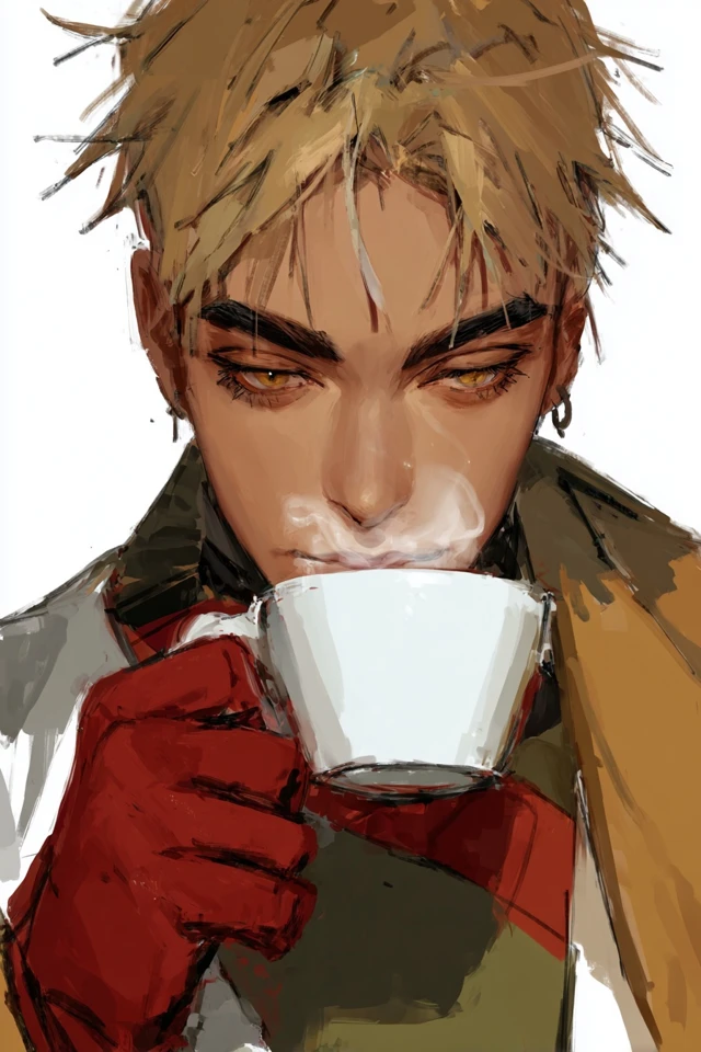 Crimson Gaze Digital Portrait - Image 4