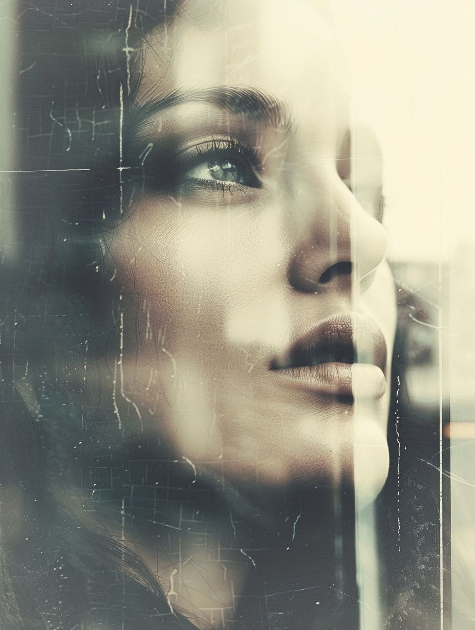 Vintage Cinematic Glass Portrait - Image 3