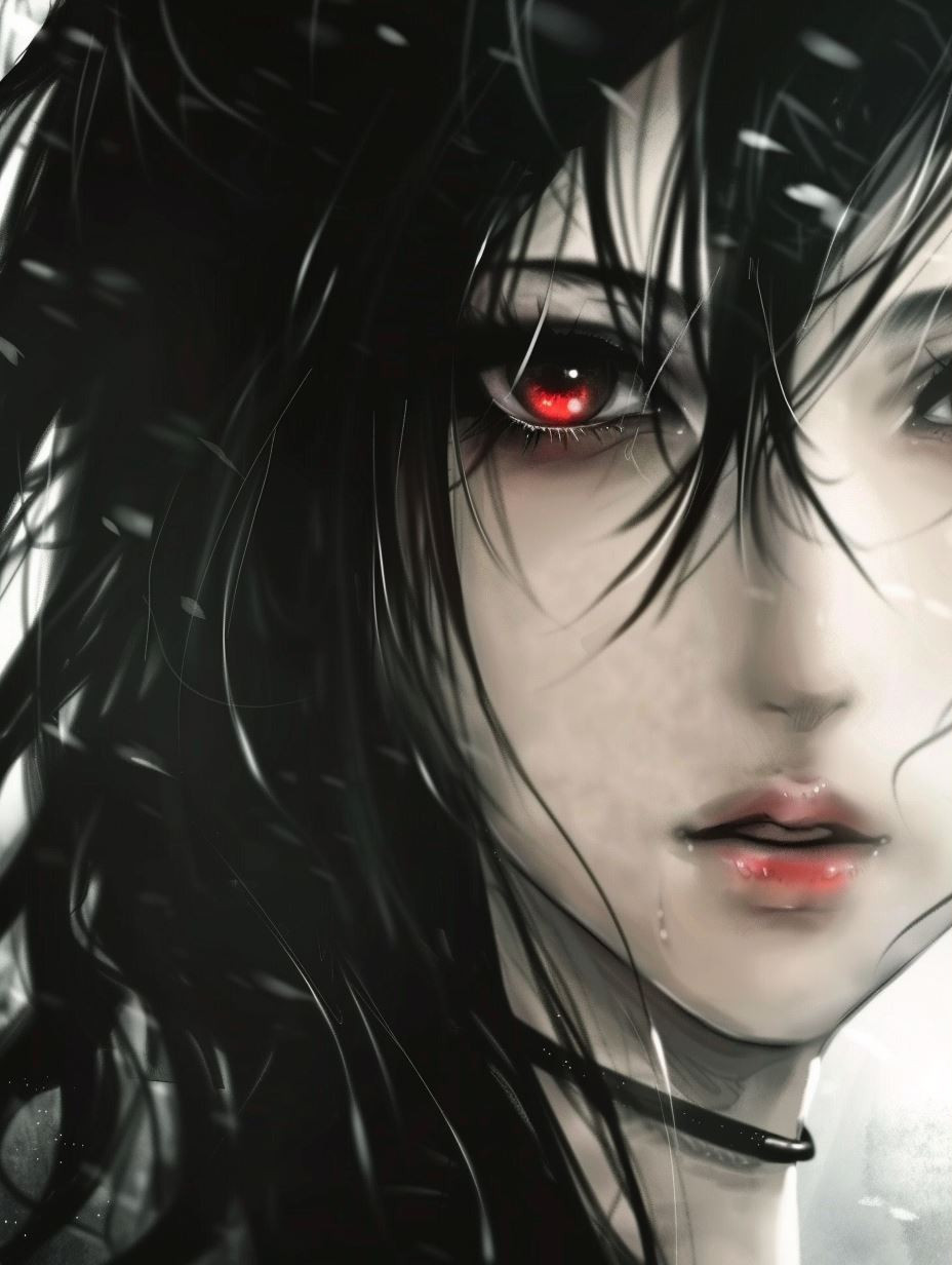 Shadows of Elegance: Dark Anime Portraits - Image 3
