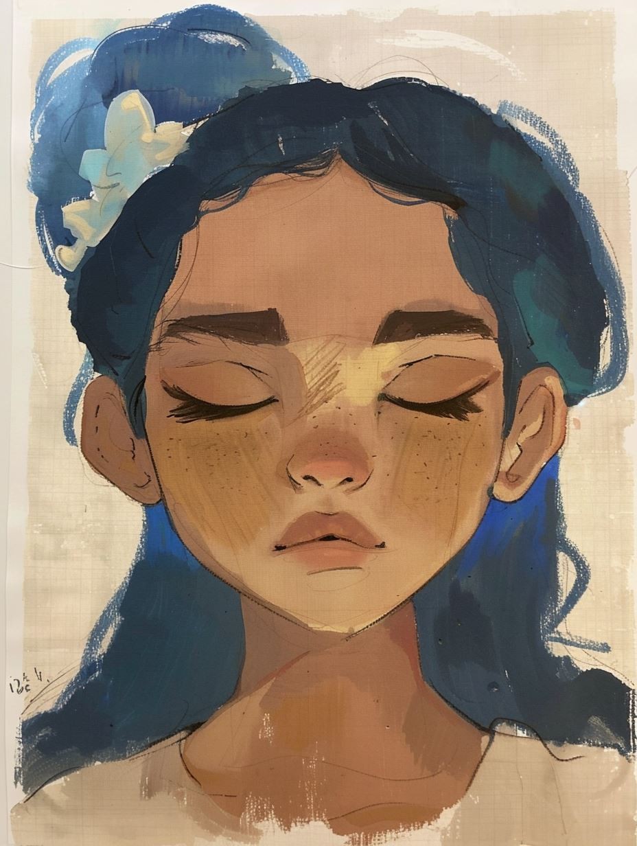 Ethereal Gaze of Midnight Blue - Image 3
