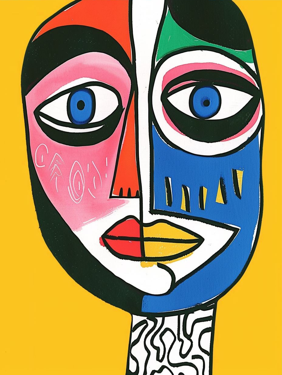 Vibrant Neo-Expressionist Abstract Portrait - Image 3