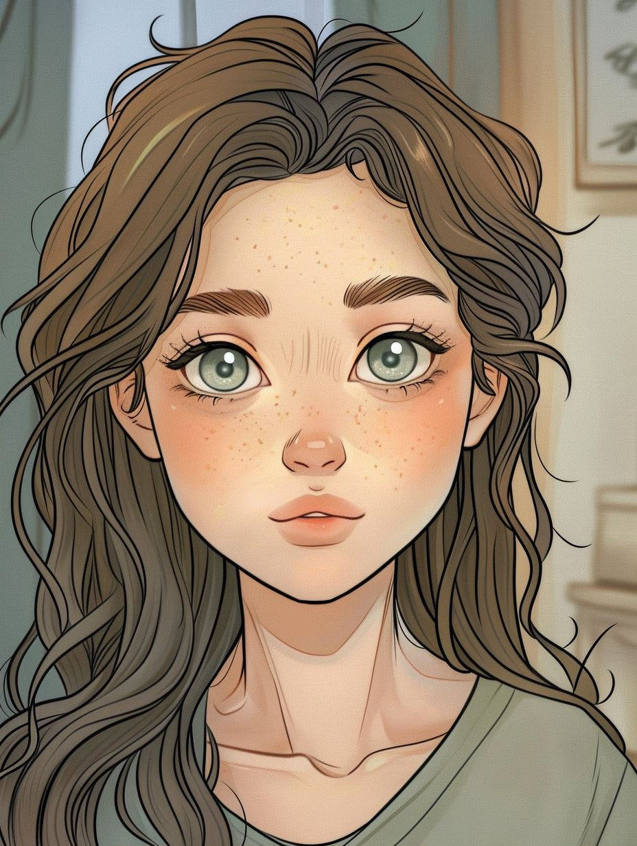 Ethereal Gaze: Digital Portrait Study - Image 2