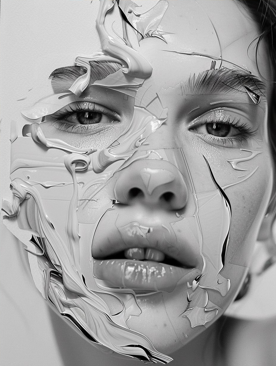 Fragmented Portraits in Textured Paint - Image 4