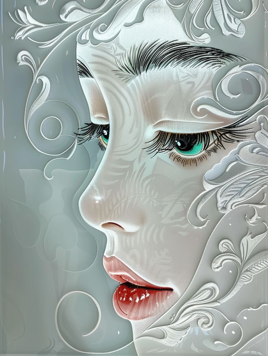 Ethereal Silver Filigree Portrait - Image 4