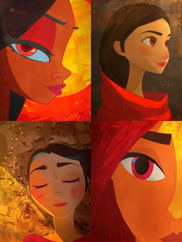 Crimson Gaze Artistic Portraits