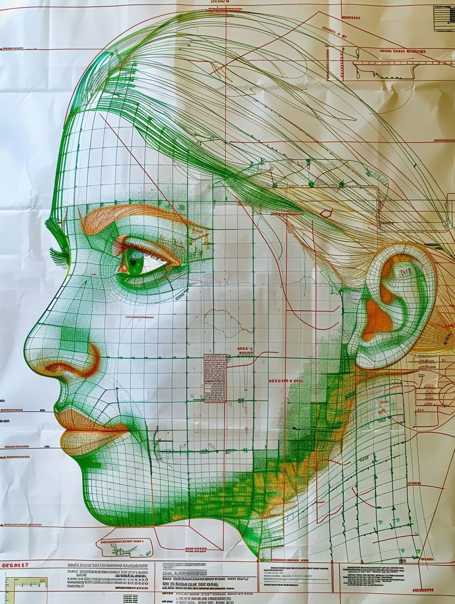 Ethereal Green Geometric Portraits - Image 4