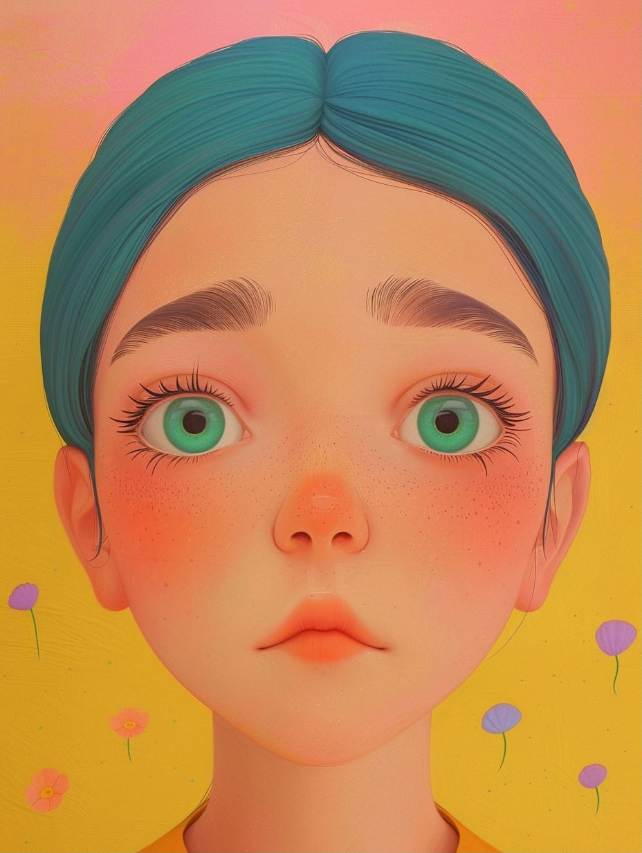 Whimsical Gazes: A Digital Portrait Study - Image 1
