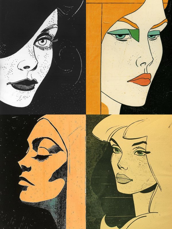 Vintage Pop Art Female Portraits