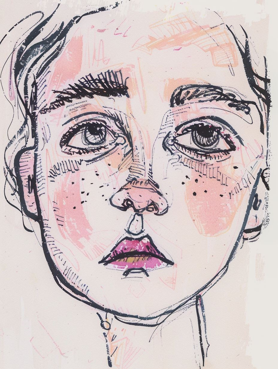 Whimsical Hand Drawn Portrait Studies - Image 1