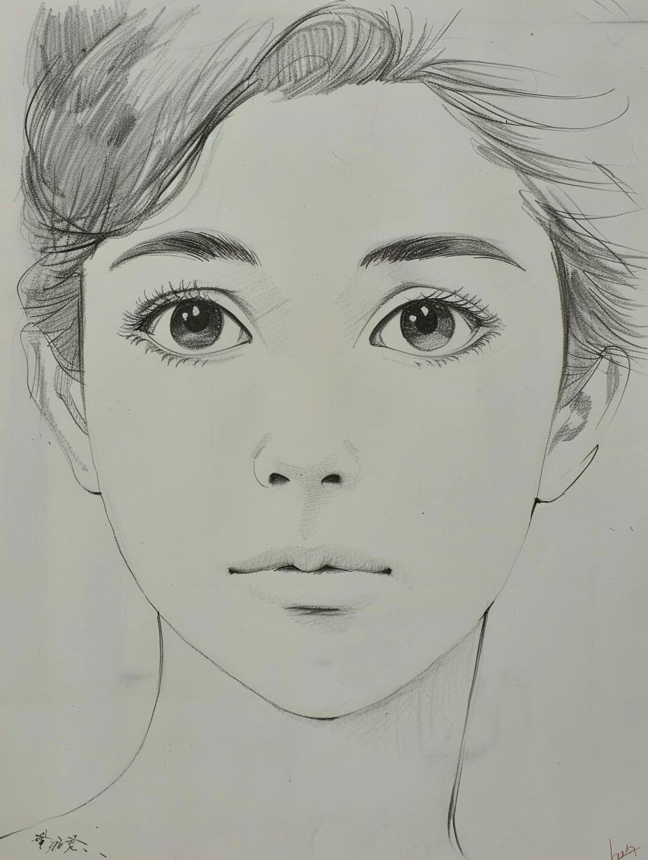 Minimalist Graphite Portrait Sketch - Image 2