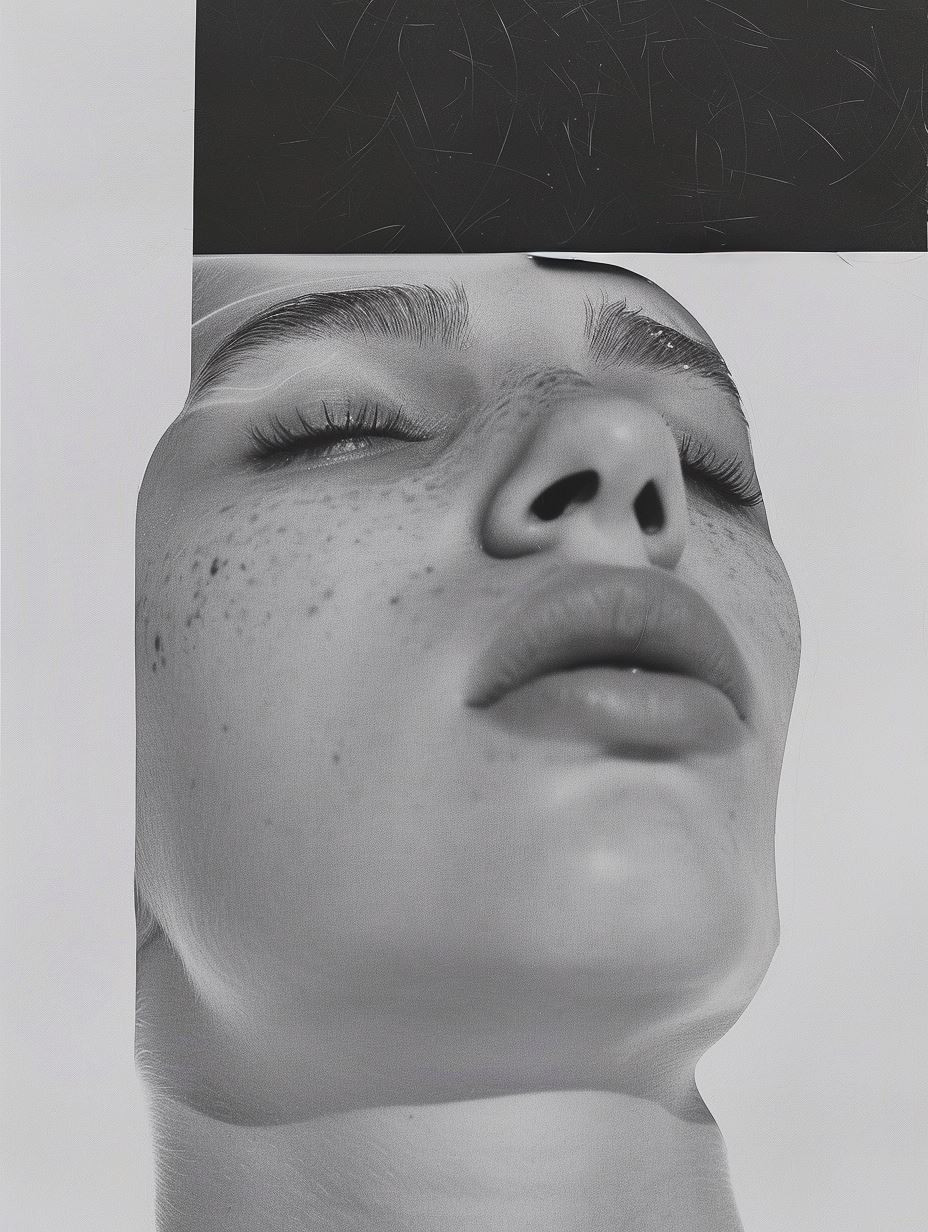 Monochrome Fragmented Portrait Study - Image 4