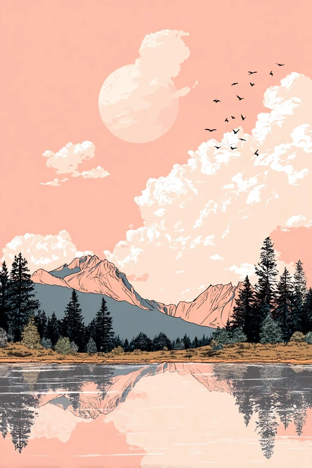 Peach Pastel Aesthetic Art Collection - Image 2