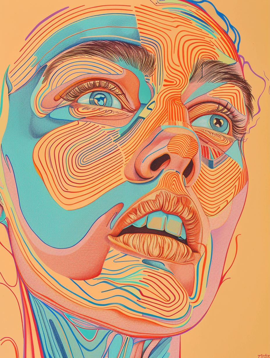 Psychedelic Fluid Portrait Study - Image 1