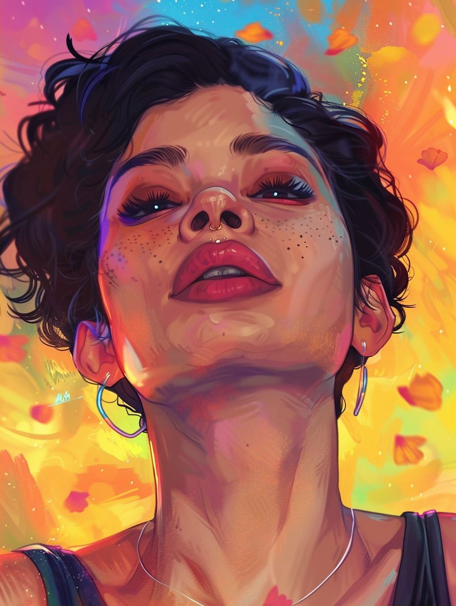 Vibrant Neon Portrait - Image 2