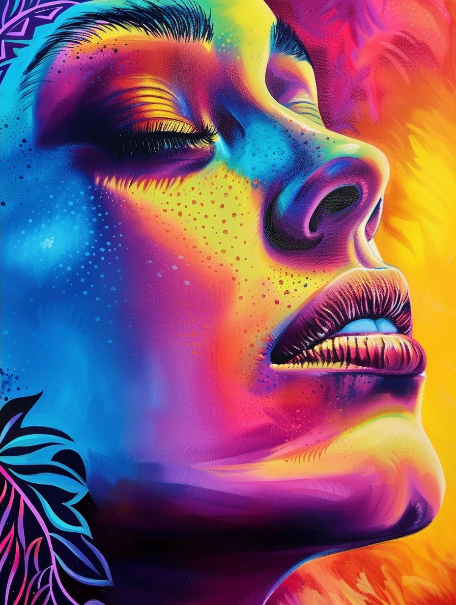 Neon Prism Portraiture Art - Image 2