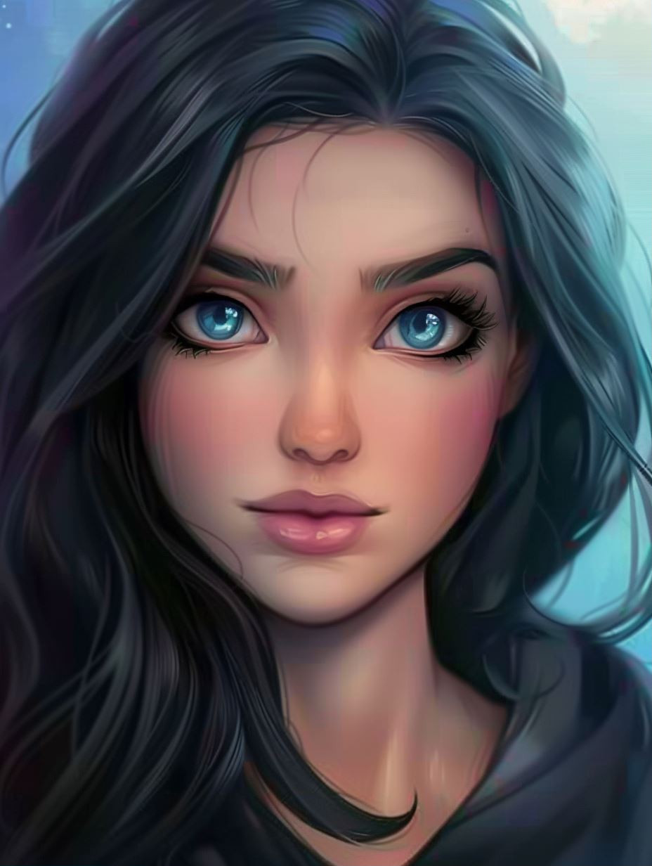 Ethereal Gazes: Digital Portrait Collection - Image 1