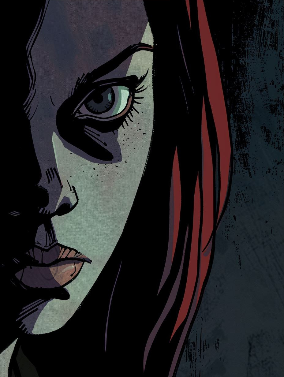 Noir Crimson Graphic Portrait - Image 3