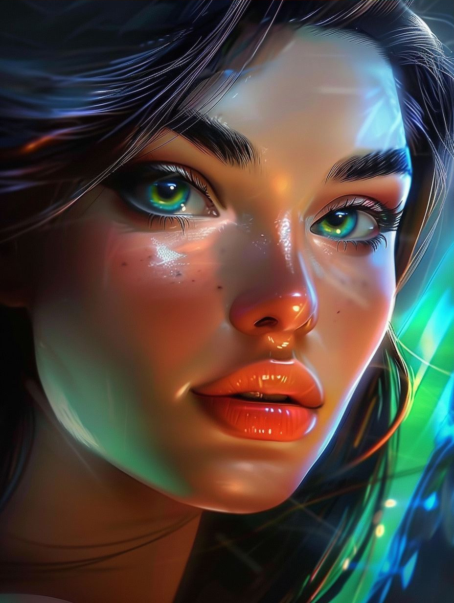 Neon Dreams: Digital Portrait Collection - Image 3
