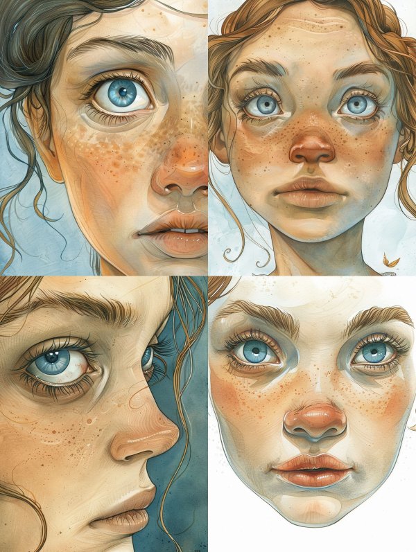 Ethereal Gaze: Freckled Portrait Studies