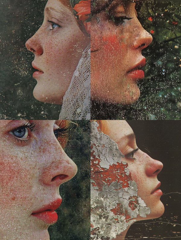Vintage Freckled Portrait in Lace