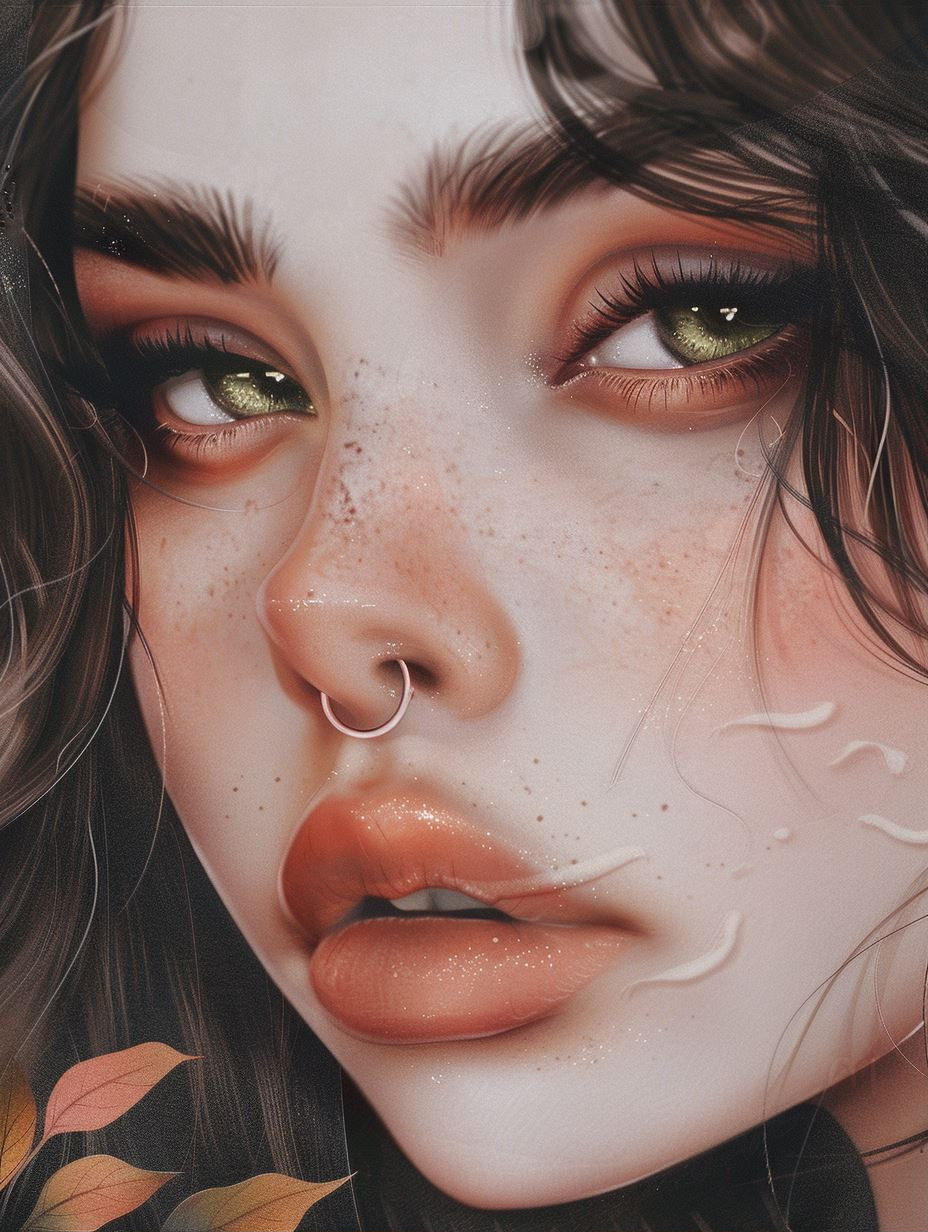 Ethereal Gaze with Golden Freckles - Image 1