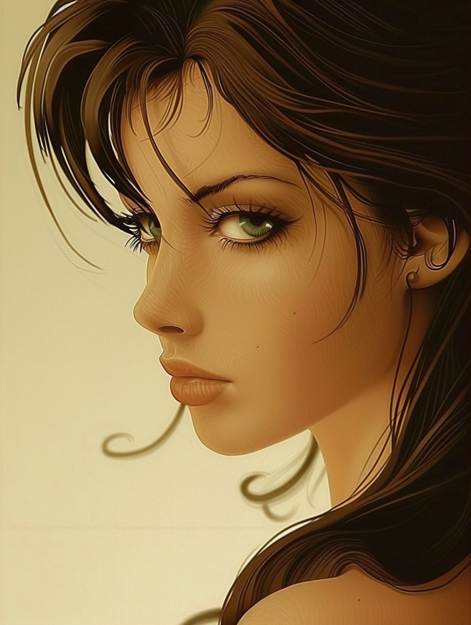 Ethereal Gaze: A Study in Digital Beauty - Image 1