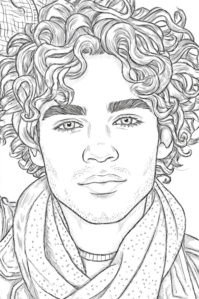Curly Ink Portrait - Image 1