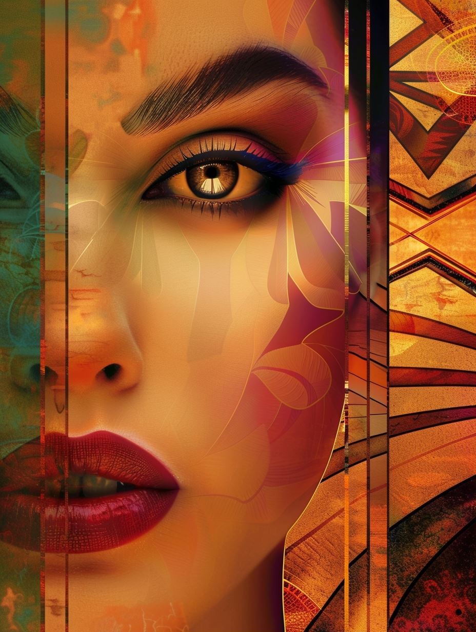 Golden Geometric Ethereal Portrait