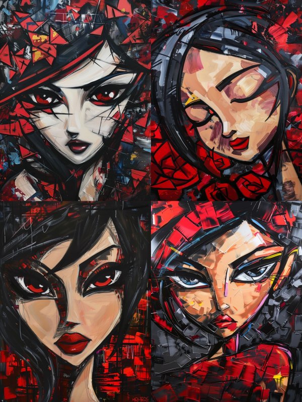 Fragmented Crimson Soul Portrait