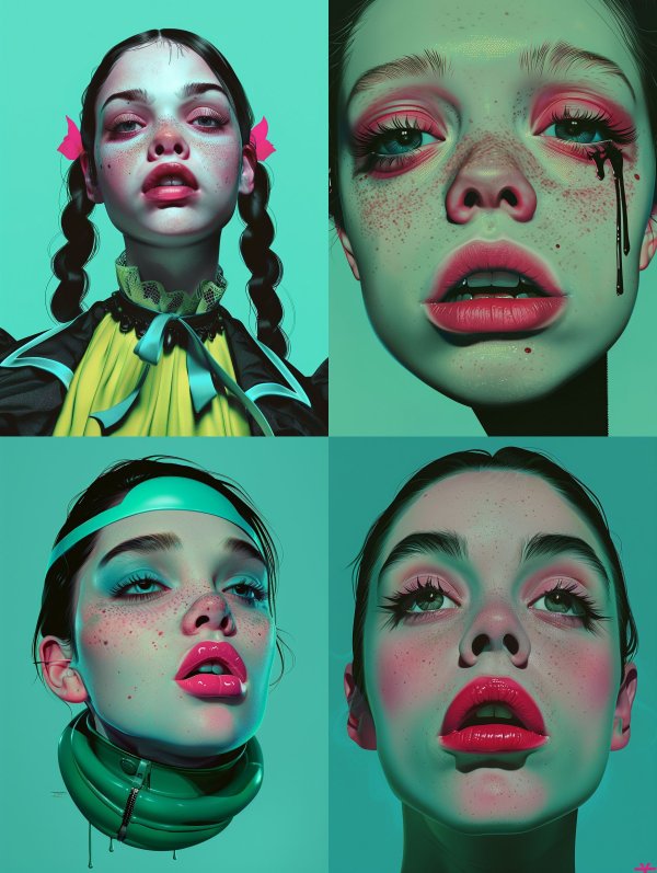 Surreal Neon Pastel Portraits
