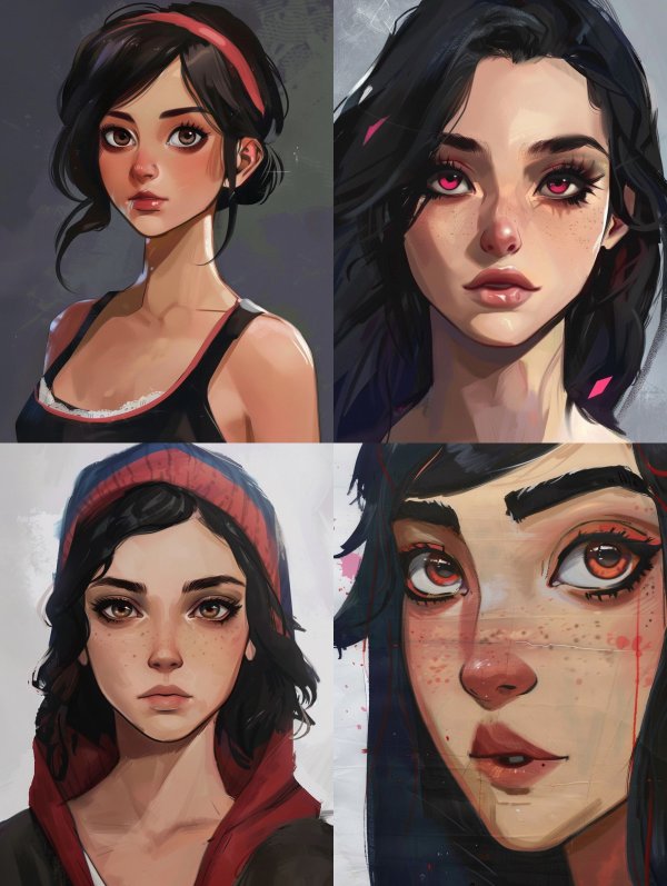 Digital Portraits of Stylized Young Women