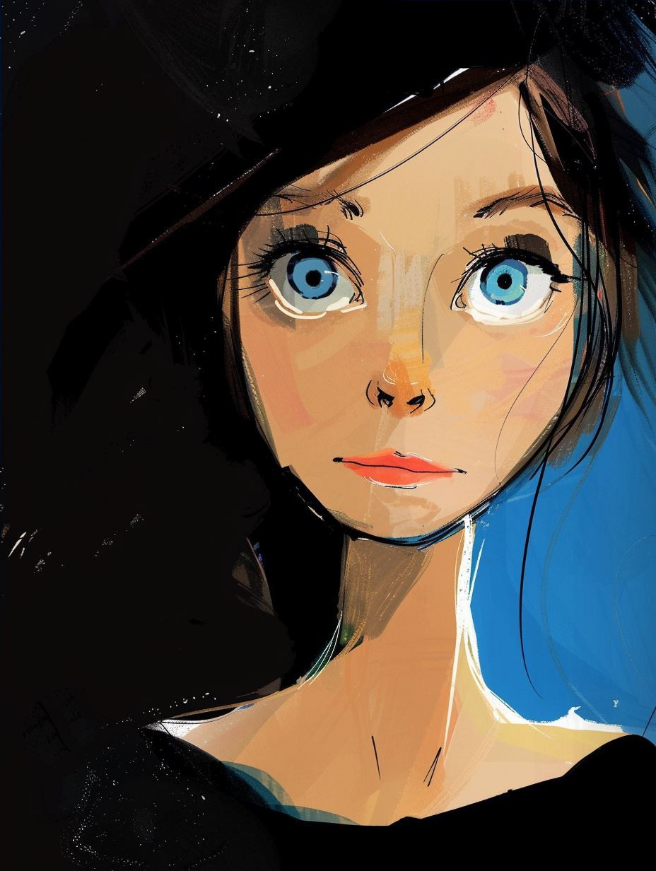 Azure Gazes: A Digital Portrait Study - Image 4