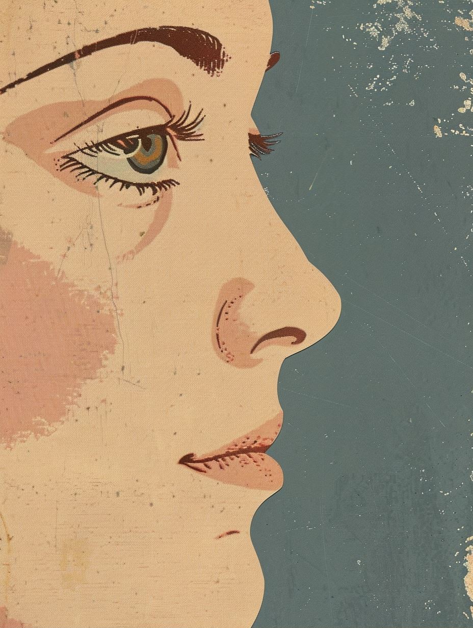 Vintage Mid-Century Pop Art Portrait - Image 2