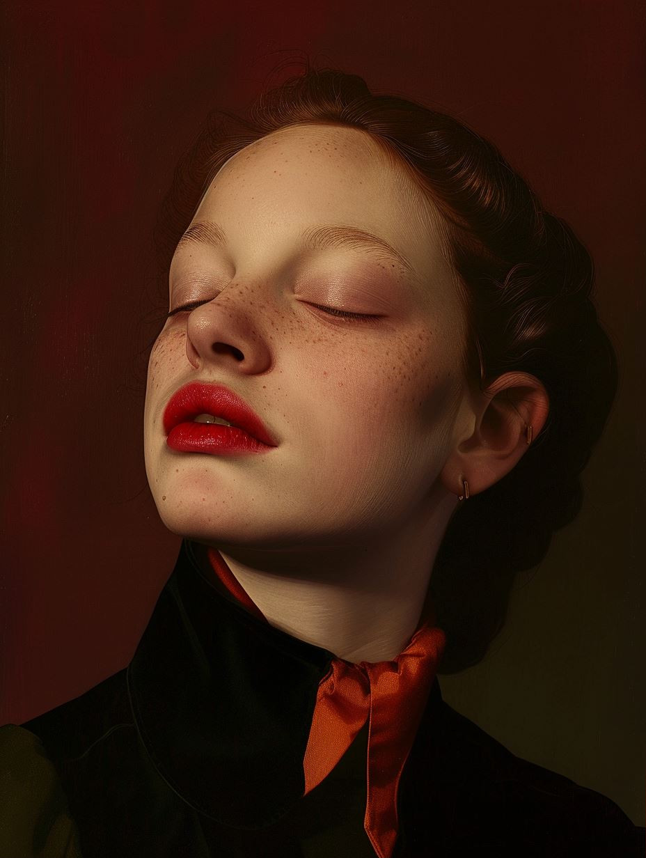 Crimson Velvet Portrait Study