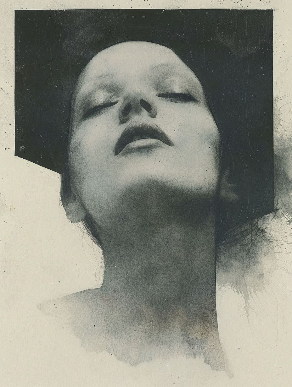 Ethereal Noir Portrait Collage - Image 1