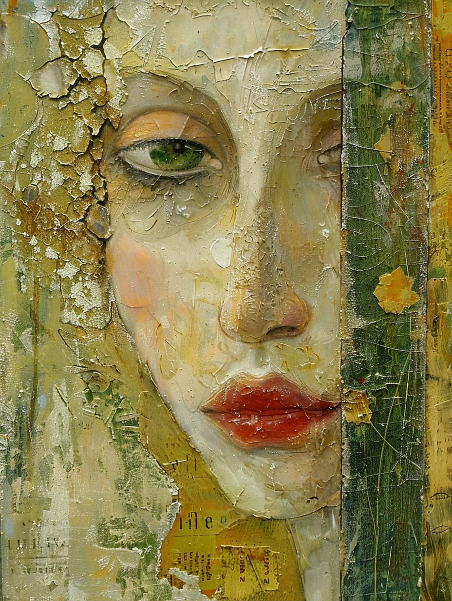 Ethereal Portraits in Textured Gold - Image 1
