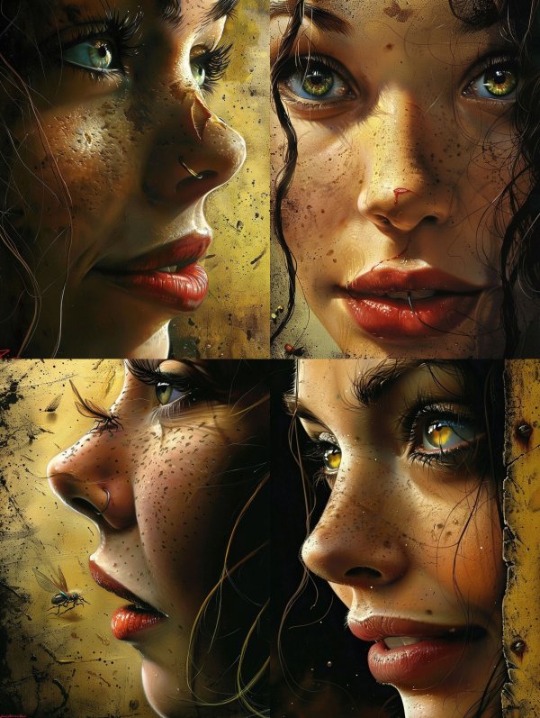 Ethereal Gaze of Golden Dust