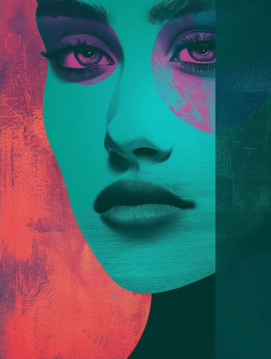 Neon Dreams Fragmented Portraits - Image 2
