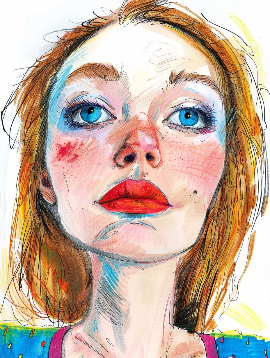 Vibrant Mixed Media Portrait Study
