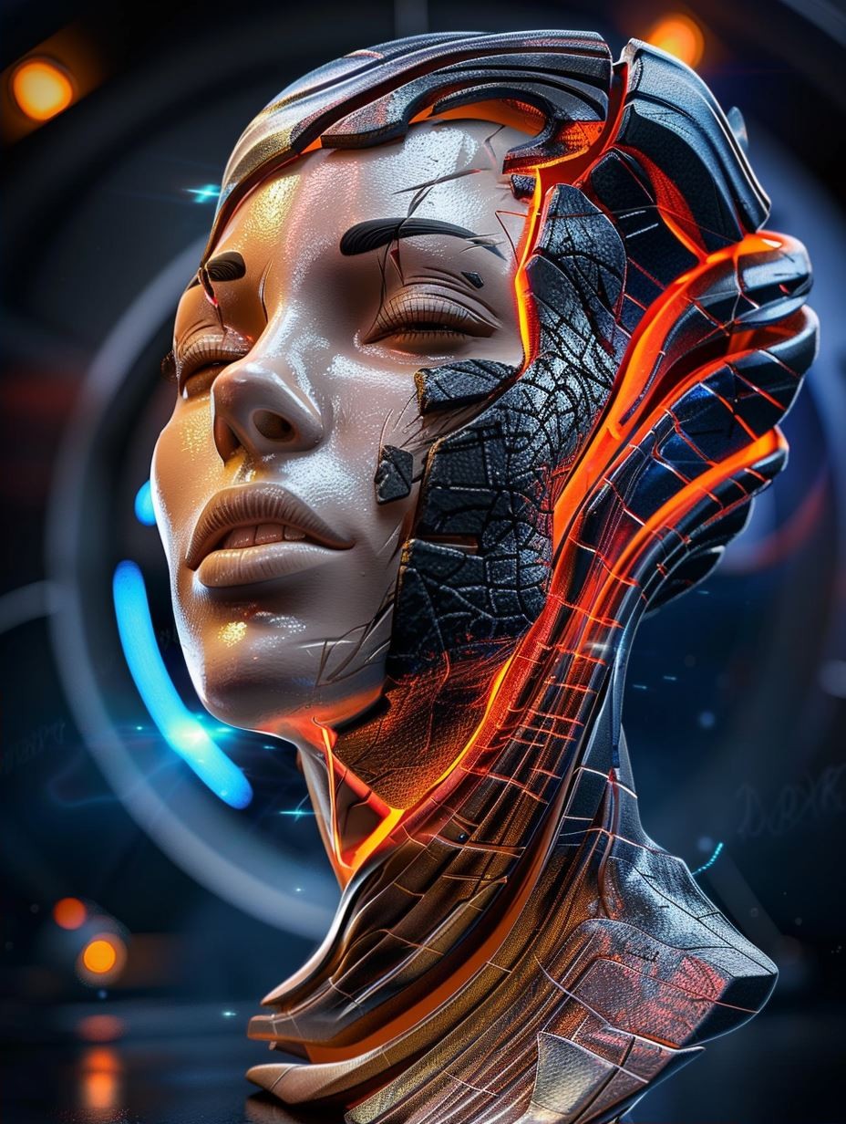 Molten Energy Cybernetic Portrait - Image 2