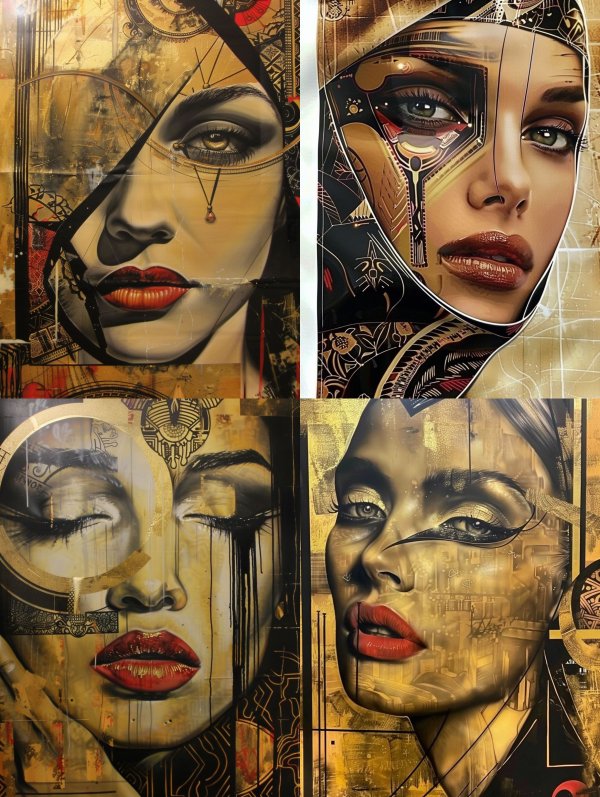 Fragmented Golden Soul Portraits