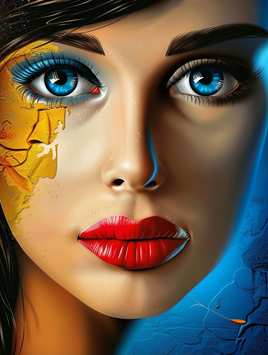 Fragmented Beauty in Surreal Contrast - Image 2