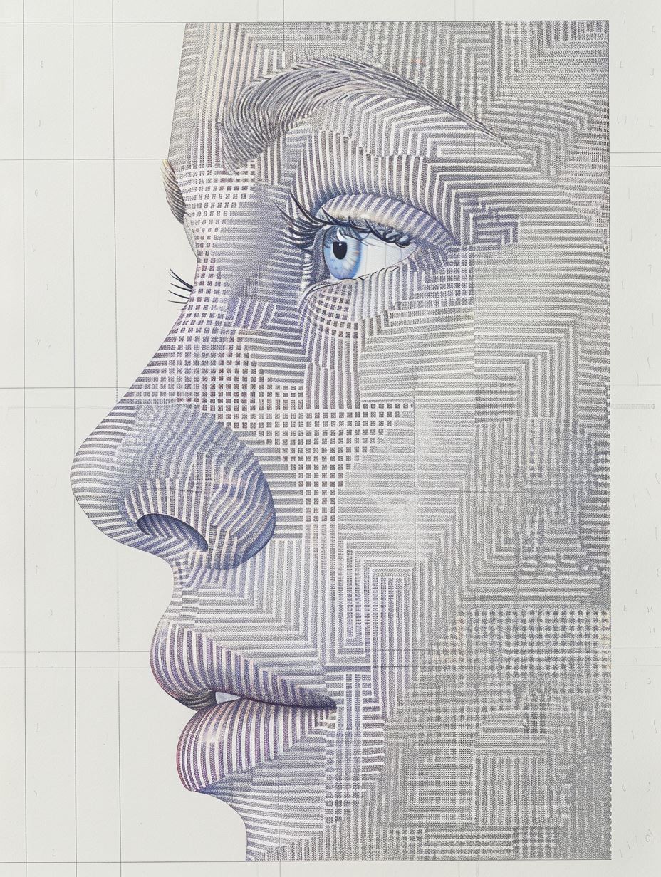 Intricate Geometric Mask Portrait - Image 4
